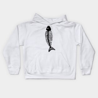 Fish Bone Black Kids Hoodie